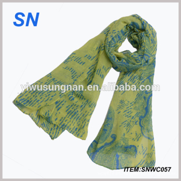 Nuevos productos calientes para 2015 impresos Lady Voile Scarf Alibaba China